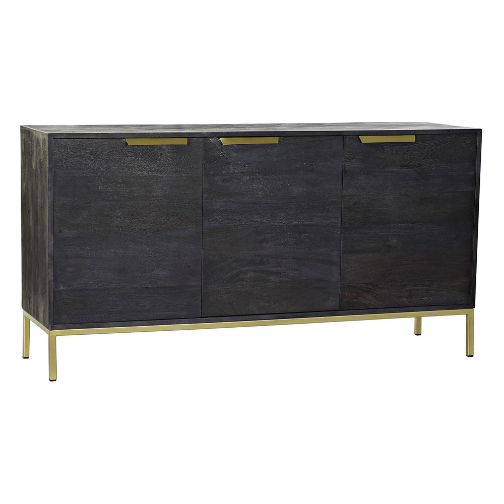 Skänk DKD Home Decor Svart Gyllene Mangoträ 145 x 41 x 77 cm
