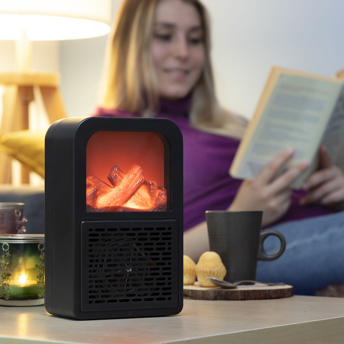3D Flame Effect bordsvärmare Flehatt InnovaGoods (Renoverade B)