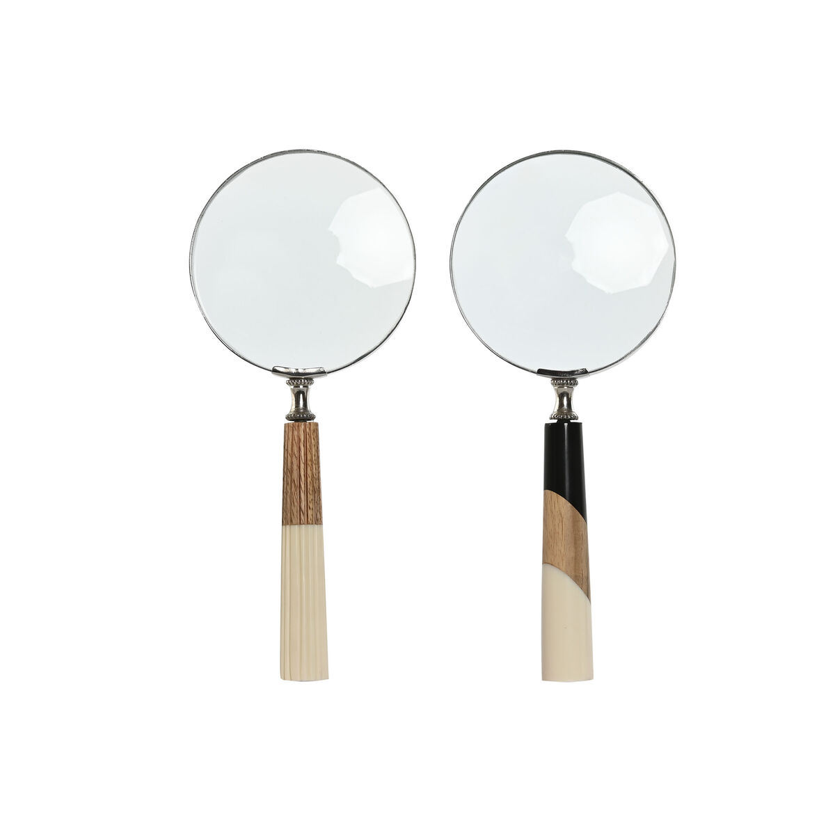 Prydnadsfigur Home ESPRIT Dvobarvna Kolonial Förstoringsglas 10 x 2,5 x 24,5 cm (2 antal)