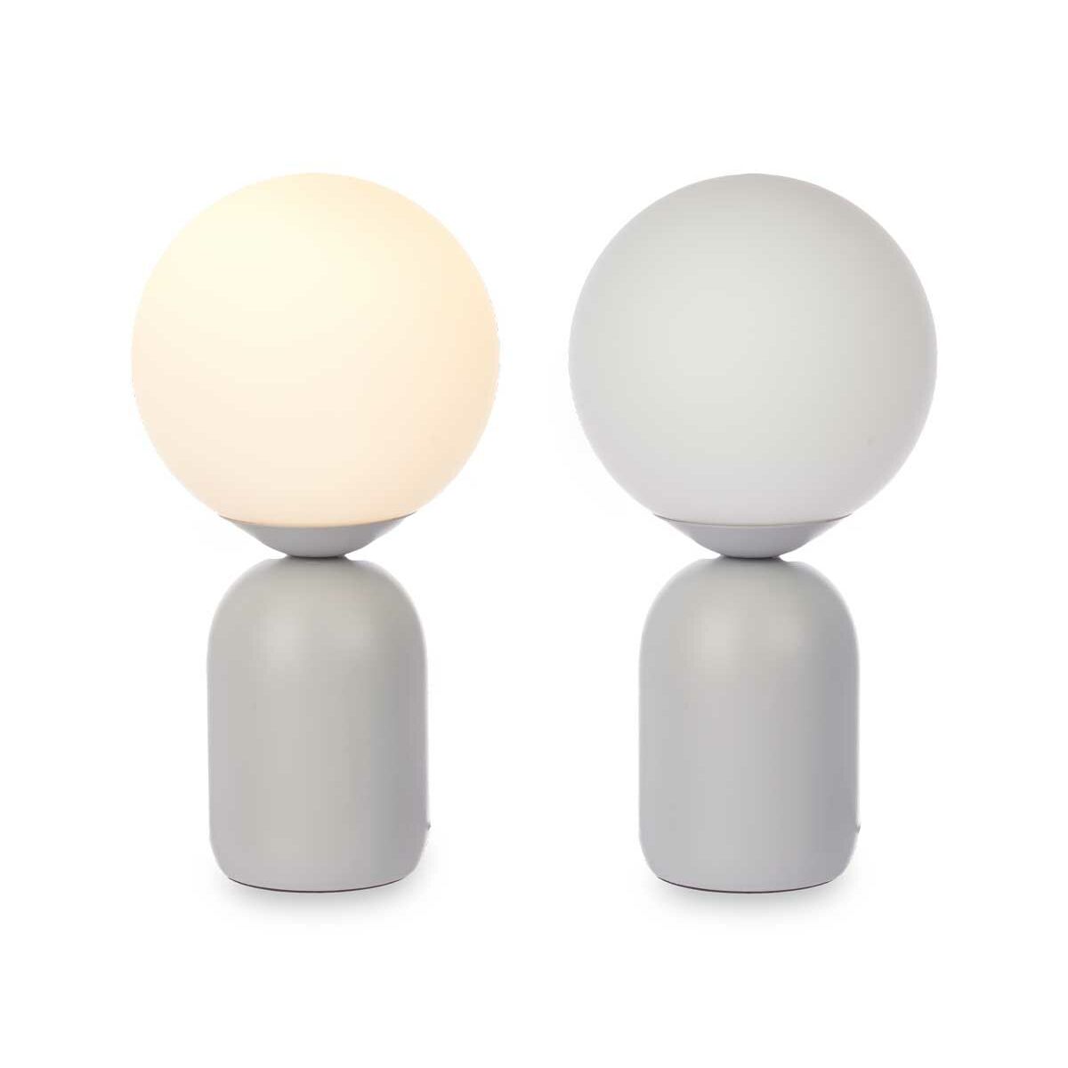 Bordslampa Labda 40 W Vit Grå Keramik 15 x 28,5 x 15 cm (4 antal) - 3