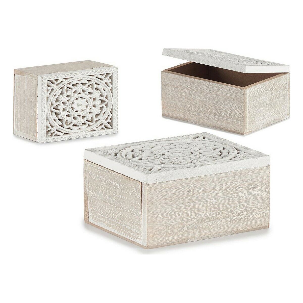 Dekorationslåda Gift Decor Vit Trä Metall (6 antal) - 2