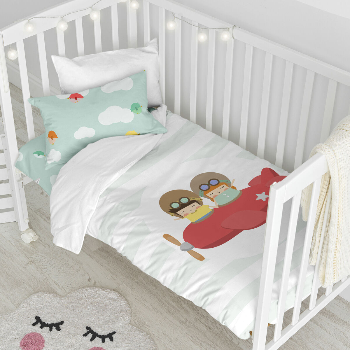 Täckslagsset HappyFriday Happynois Learning To Fly Multicolour Babysäng 2 Delar - 3