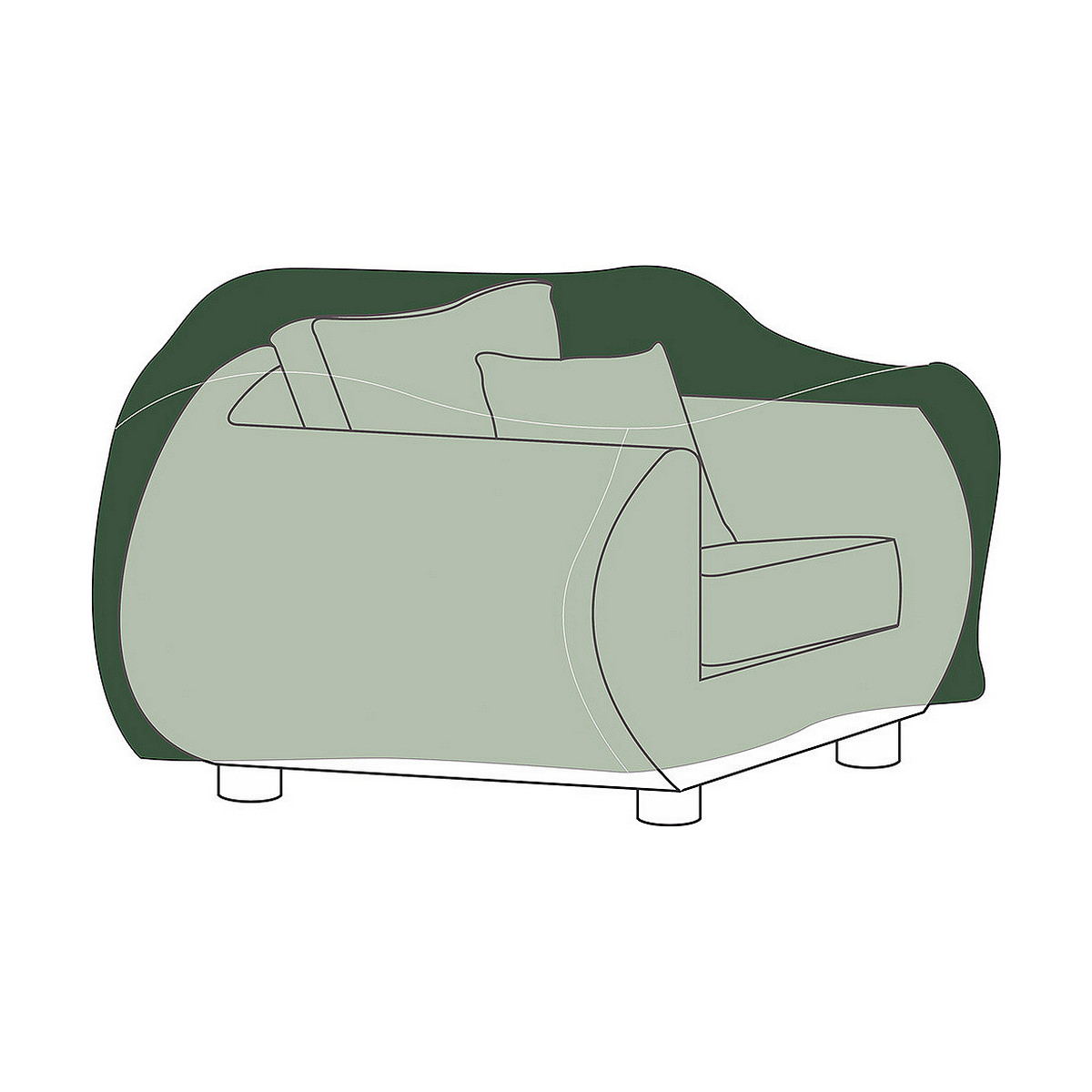 Sofföverdrag Altadex Grön Polyester 130 x 90 x 70 cm - 8