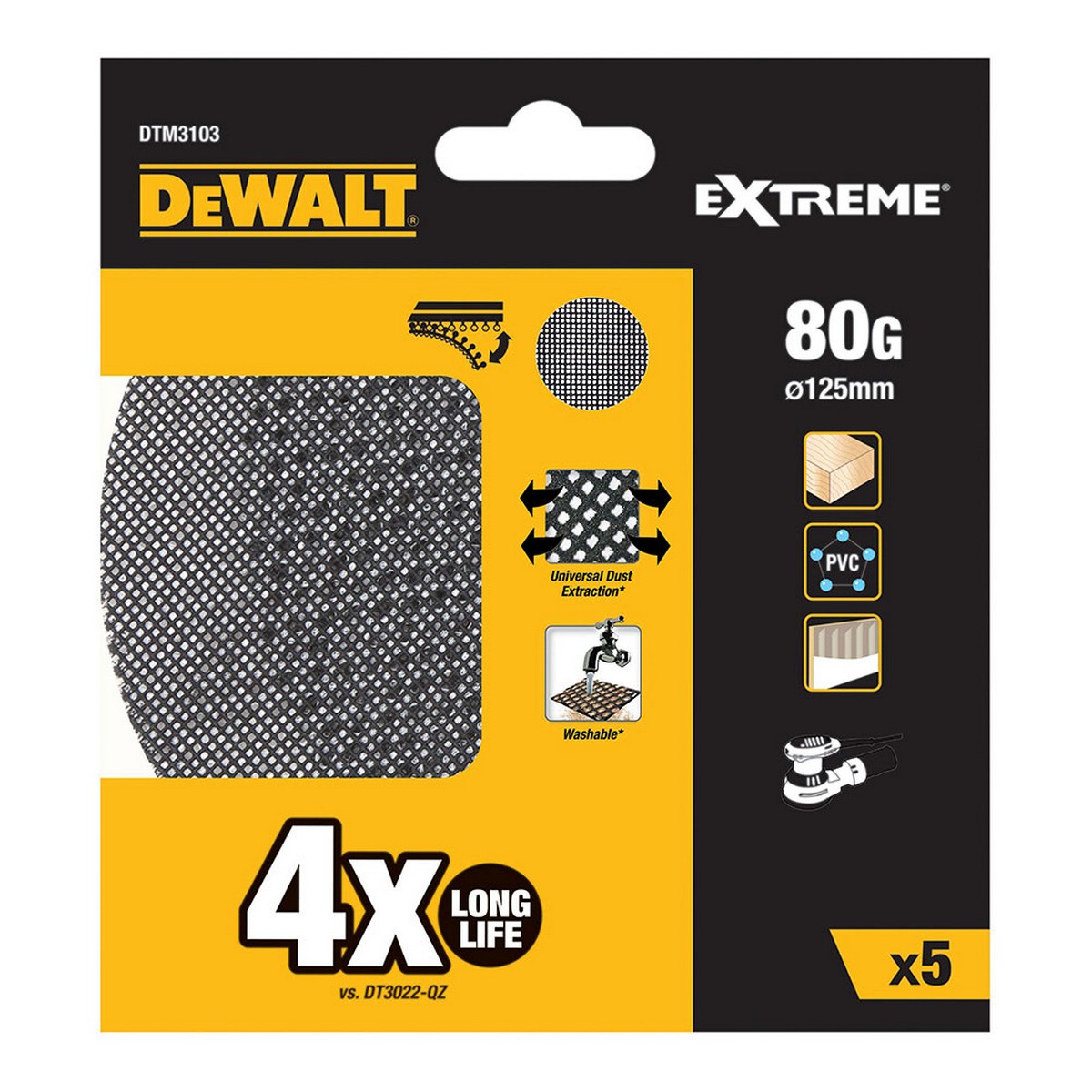 Slipblad för slipmaskin Dewalt dtm3103-qz Ø 125 mm 80 g 5 antal - 6