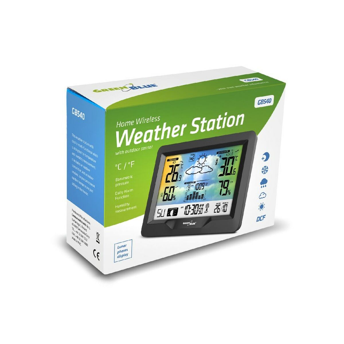 Multifunktionell väderstation Greenblue GB540 Svart - 2