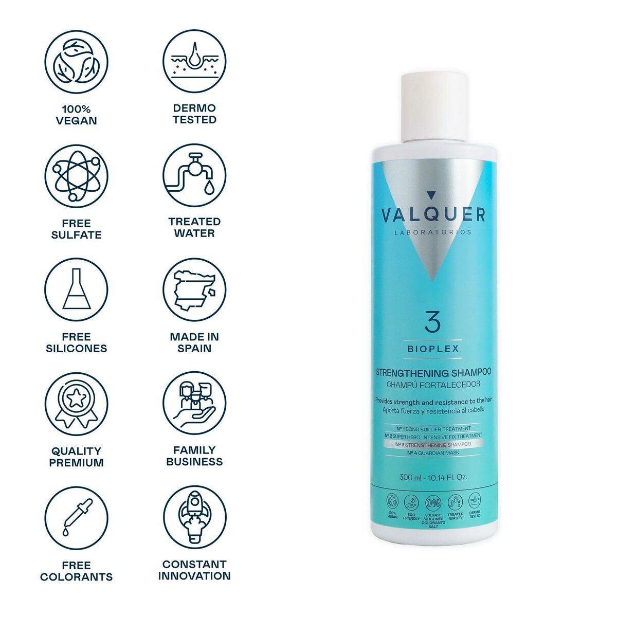 Stärkande schampo Valquer Nº 3 Bioplex 300 ml