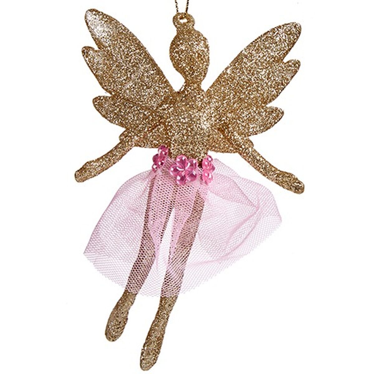 Julgranskula Krist+ Champagne Plast Glitter Fe 8 x 12 x 5 cm 8 x 13 x 4 cm (24 antal) - 2