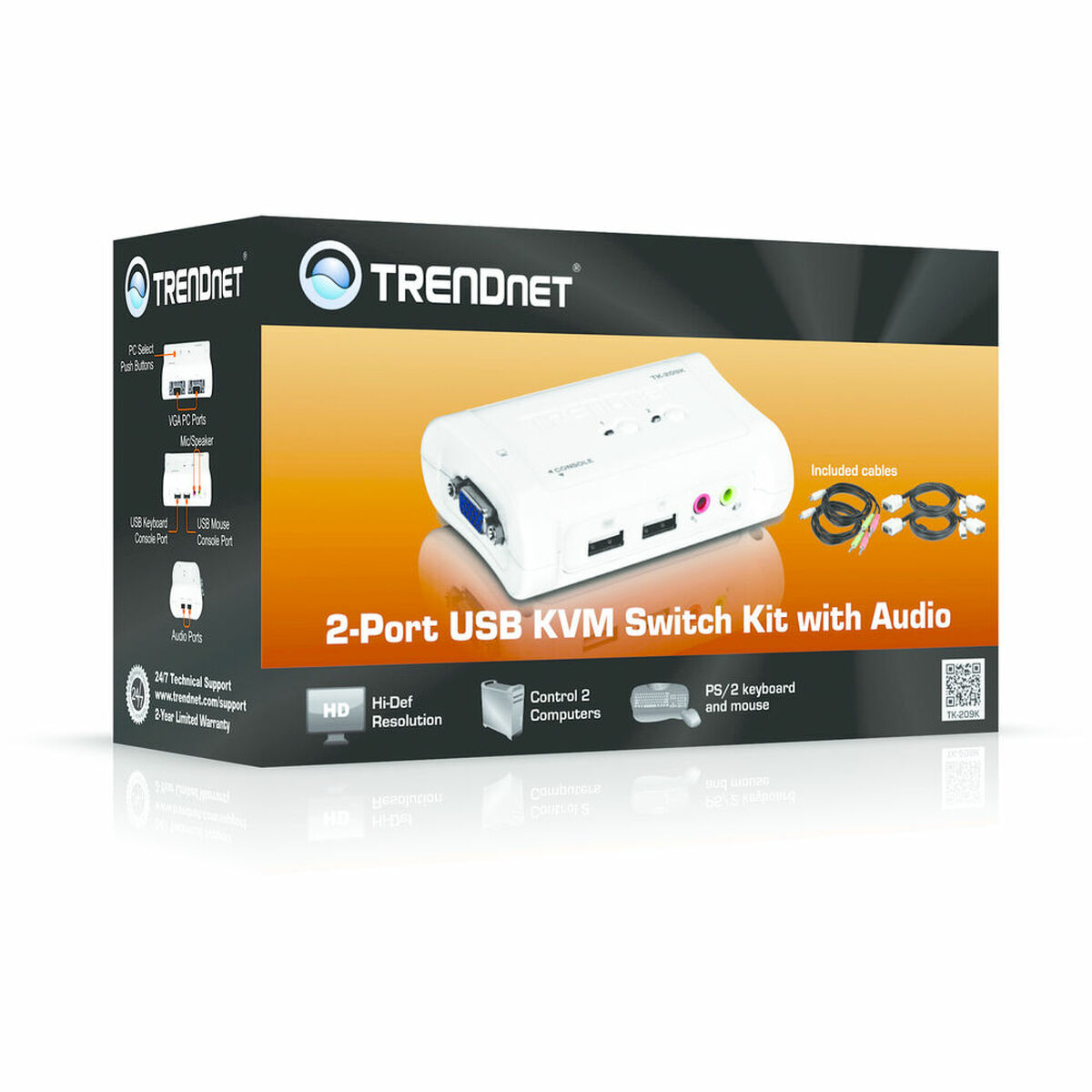KVM-Brytare Trendnet TK-209K - 5
