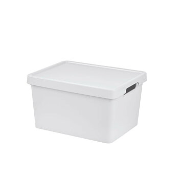 Förvaringslåda med lock Tontarelli Maya Vit 16,2 L 36 x 28 x 20 cm