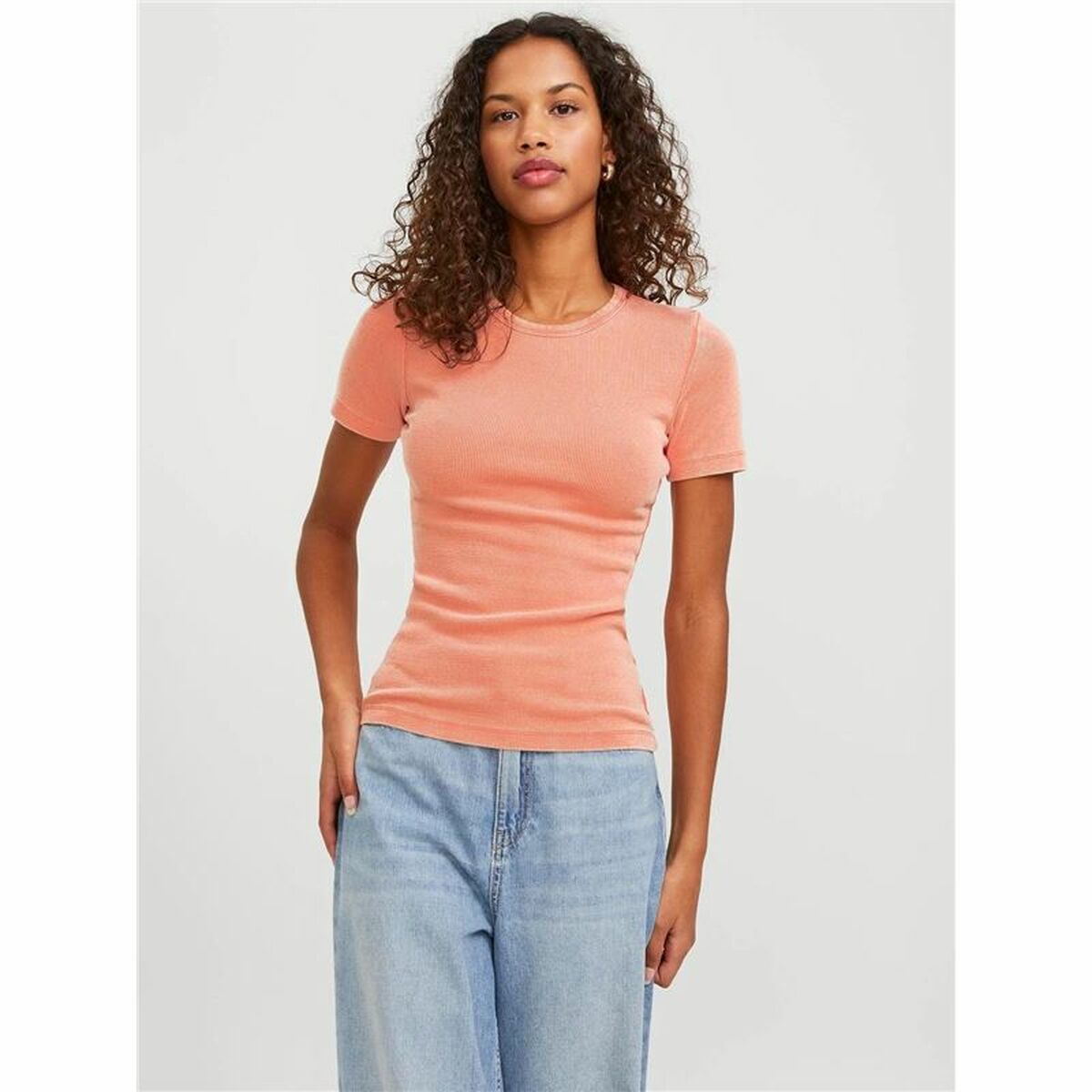 T-shirt med kortärm Dam Jack & Jones Jxfrankie Wash Ss Korall - 3