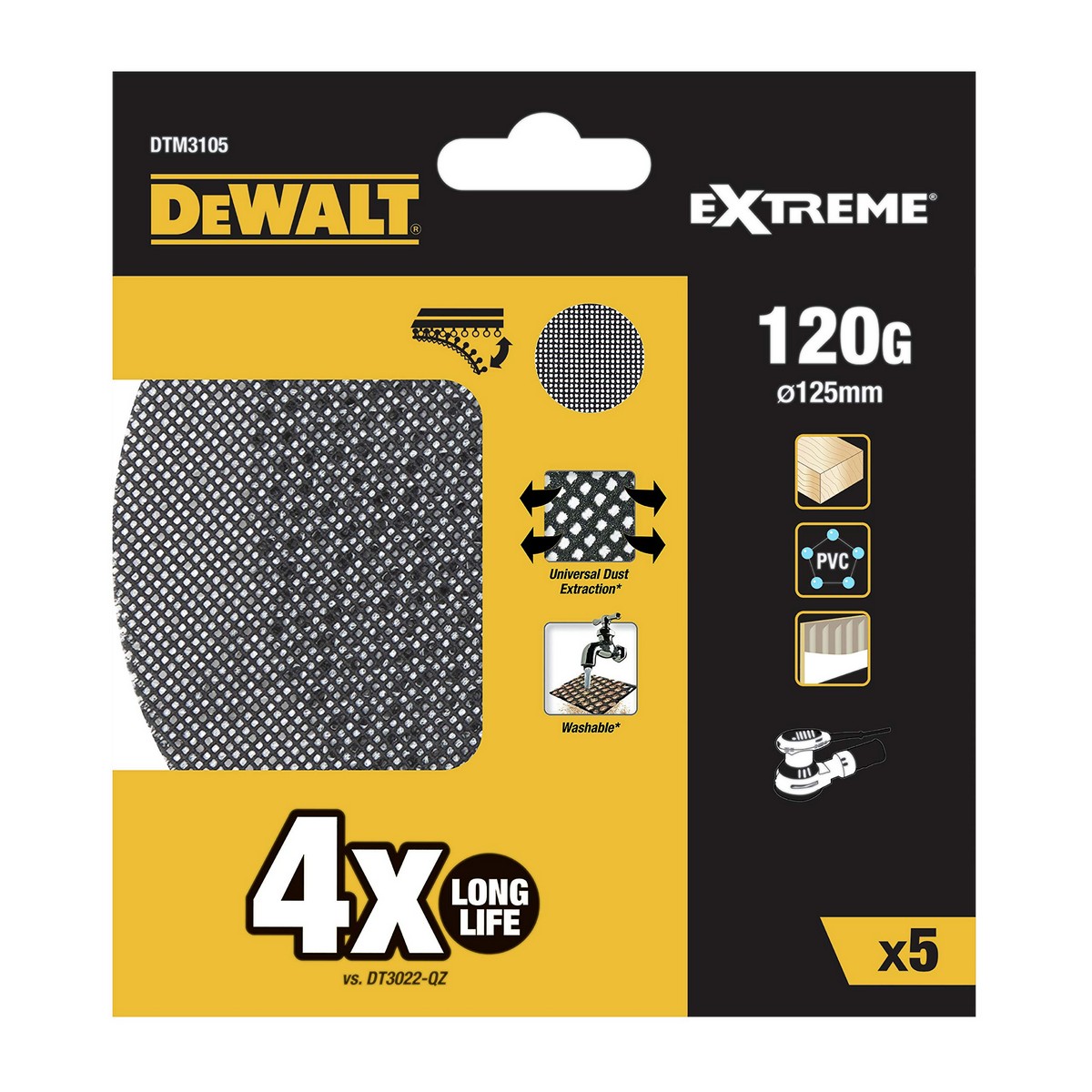 Slipblad för slipmaskin Dewalt Ø 125 mm 120 g 5 antal