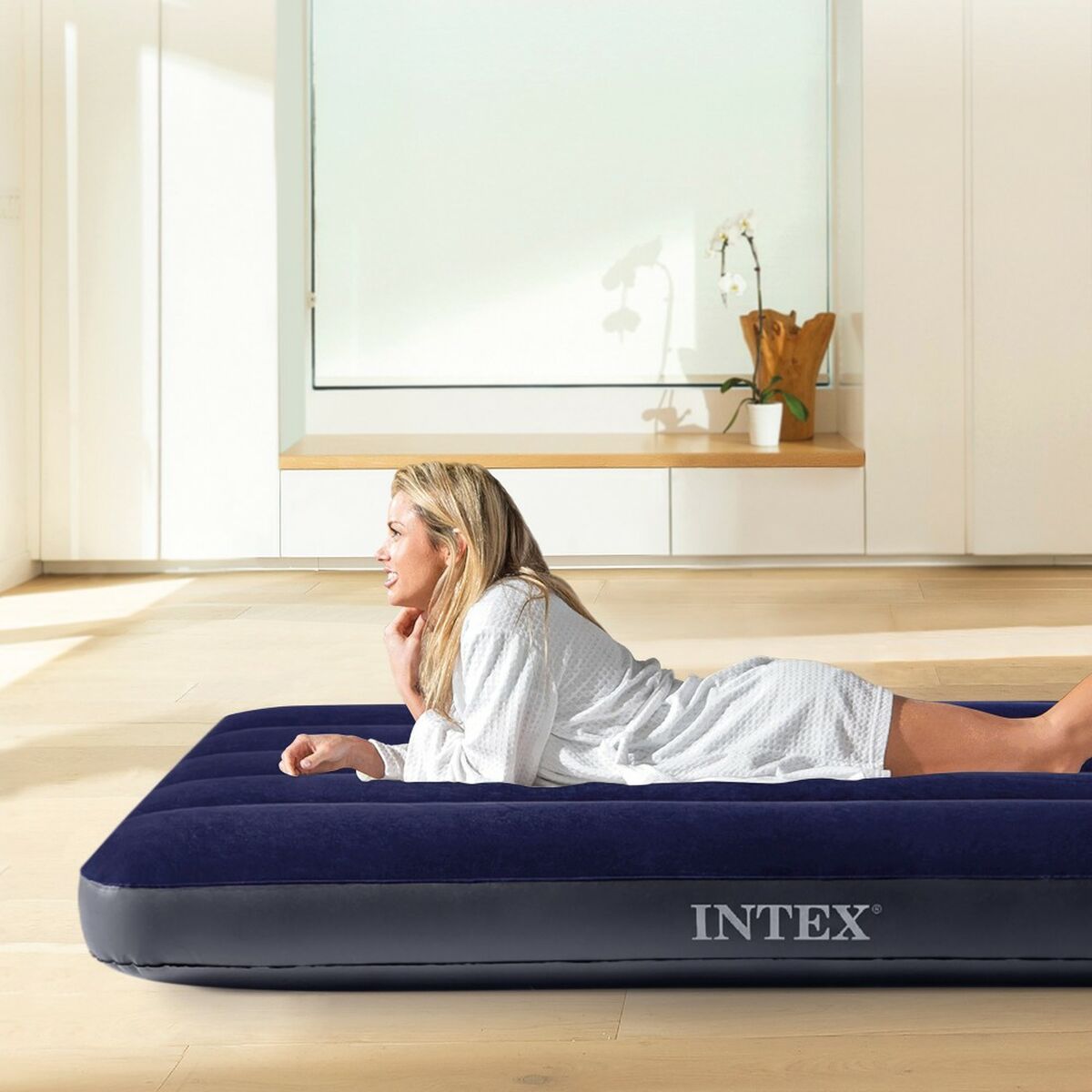 Luftmadrass Intex CLASSIC DOWNY 76 x 25 x 191 cm (6 antal) - 12
