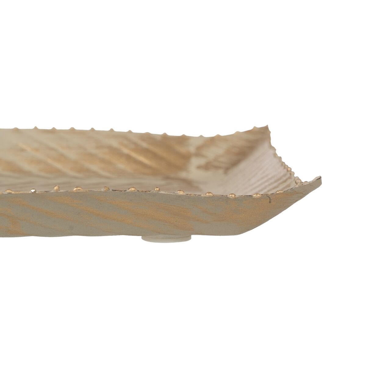 Dekorativ bricka Beige Gyllene 30 x 19 x 2 cm - 5