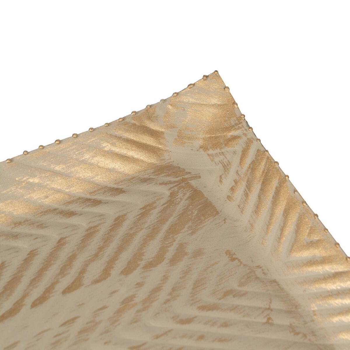 Dekorativ bricka Beige Gyllene 30 x 19 x 2 cm - 3