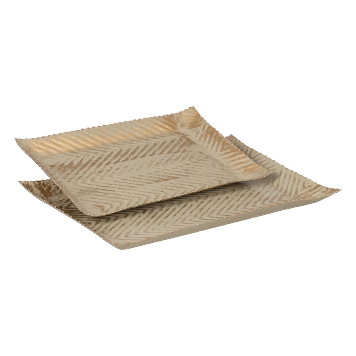Dekorativ bricka Beige Gyllene 30 x 19 x 2 cm - 2