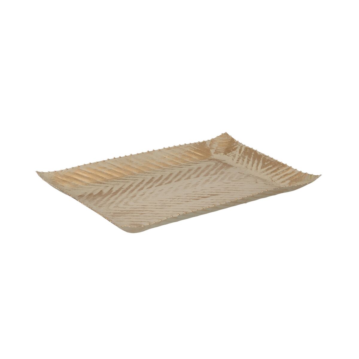 Dekorativ bricka Beige Gyllene 30 x 19 x 2 cm