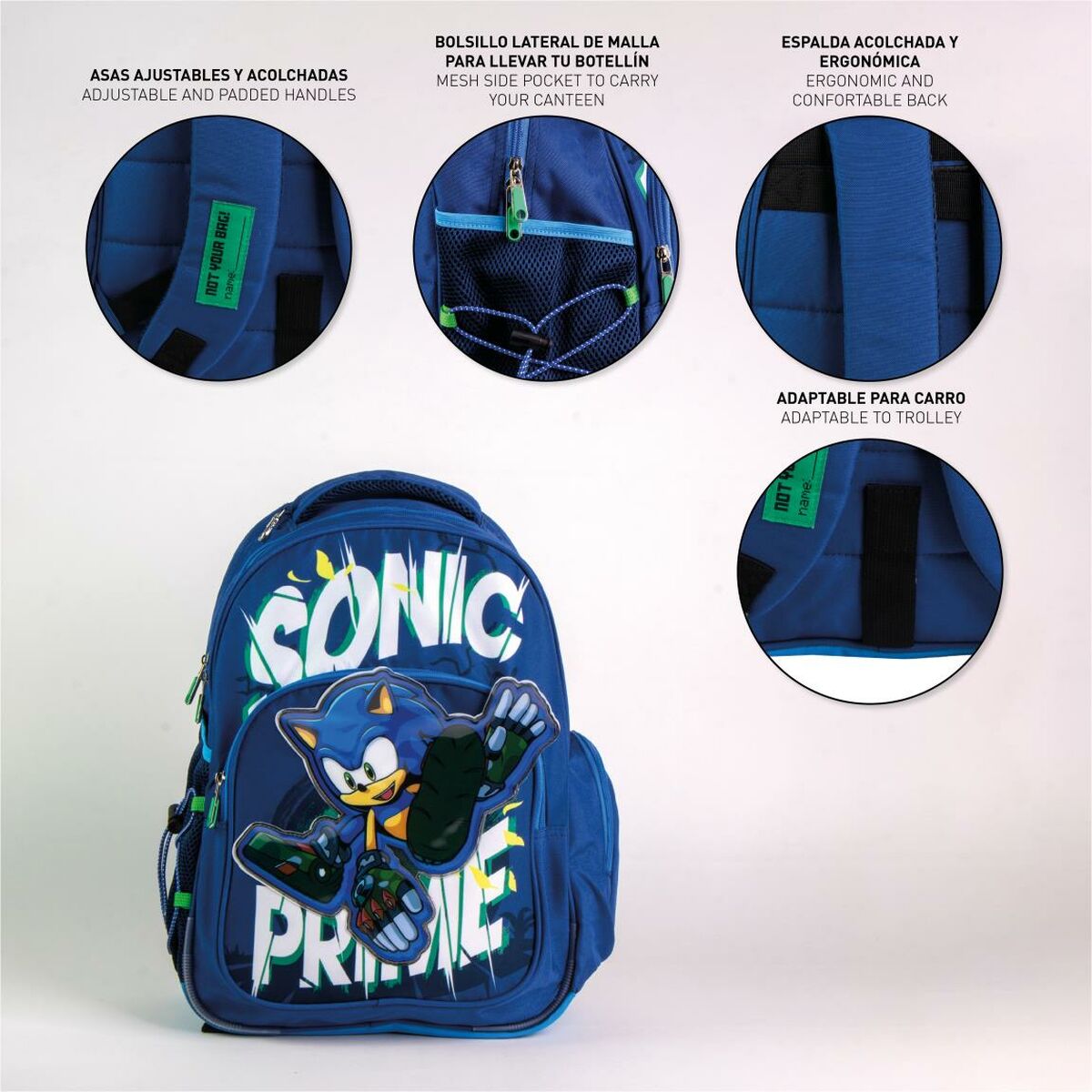 Skolryggsäck Sonic 34 x 5,5 x 44 cm - 6