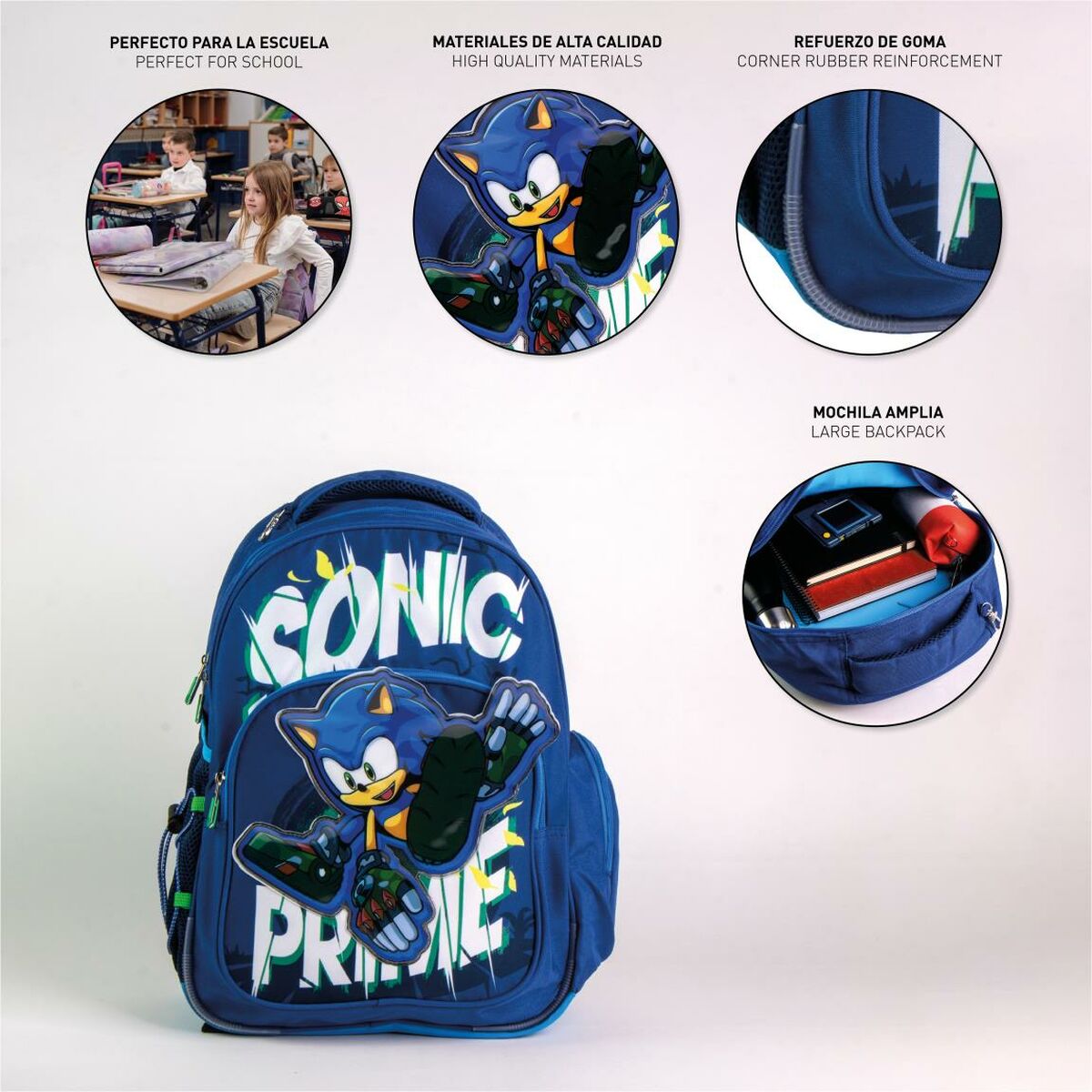 Skolryggsäck Sonic 34 x 5,5 x 44 cm - 5