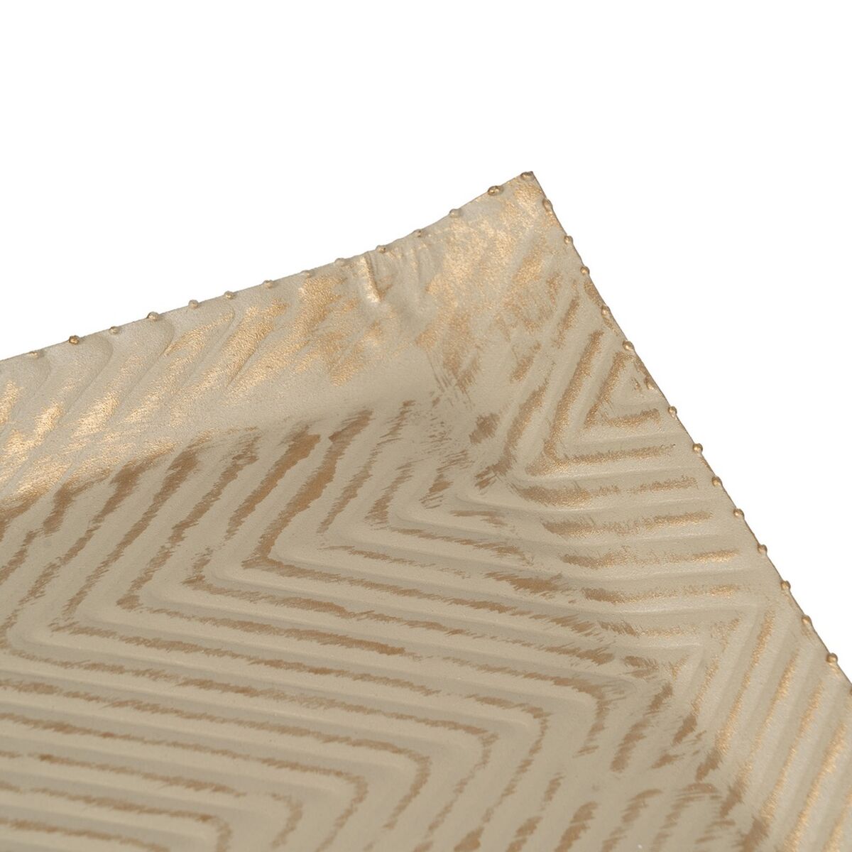 Dekorativ bricka Beige Gyllene 36 x 23 x 2 cm - 3