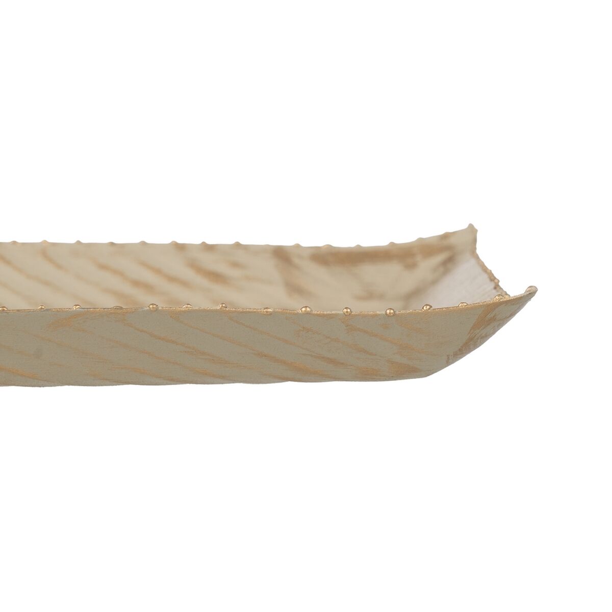 Dekorativ bricka Beige Gyllene 36 x 23 x 2 cm - 5