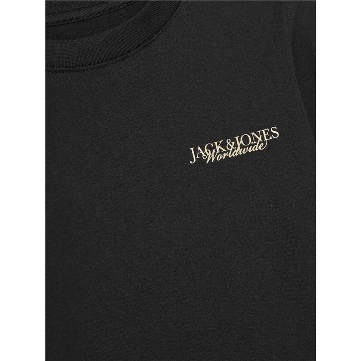 Barn T-shirt med kortärm Jack & Jones Jorboston Photo w Neck Svart - 3
