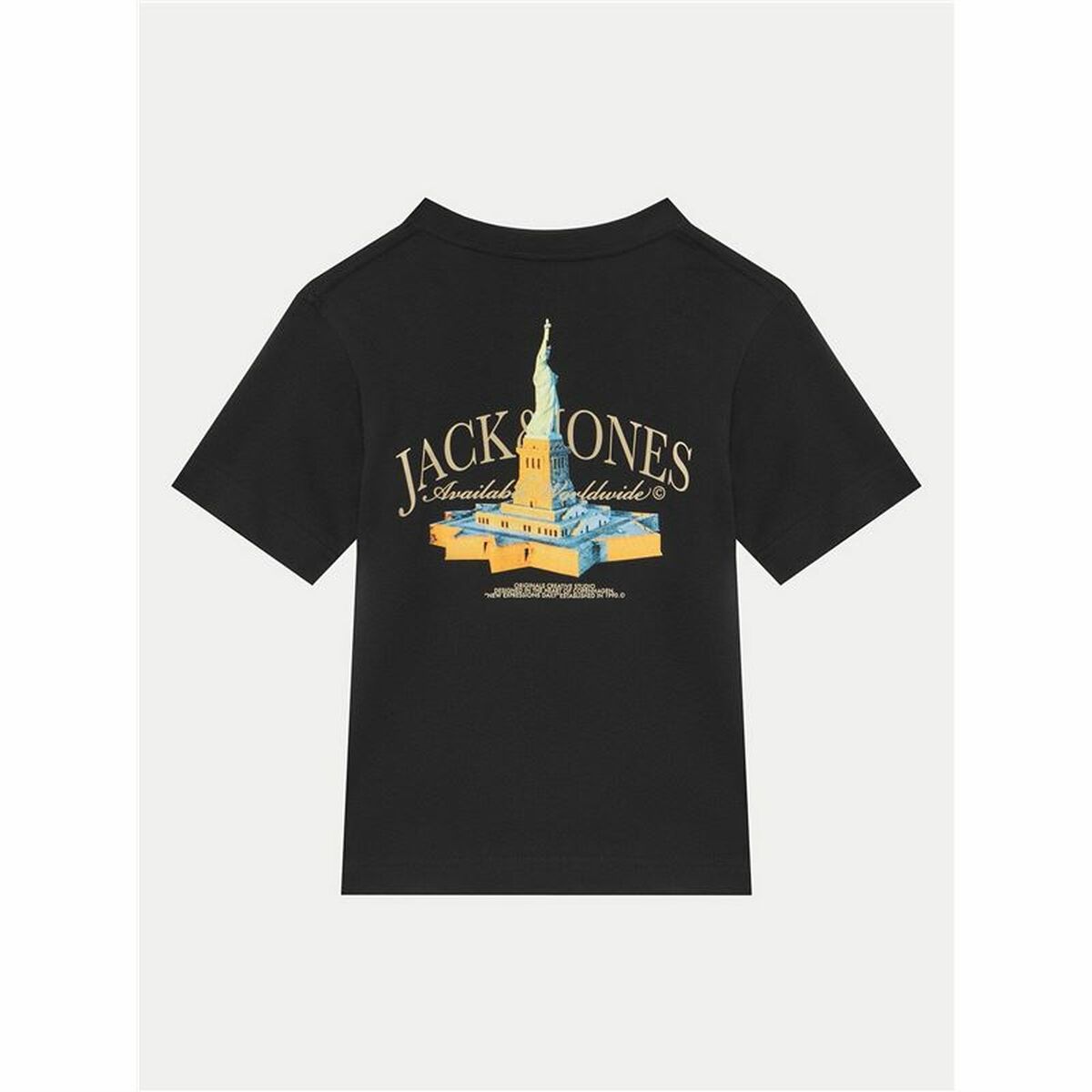 Barn T-shirt med kortärm Jack & Jones Jorboston Photo w Neck Svart - 2