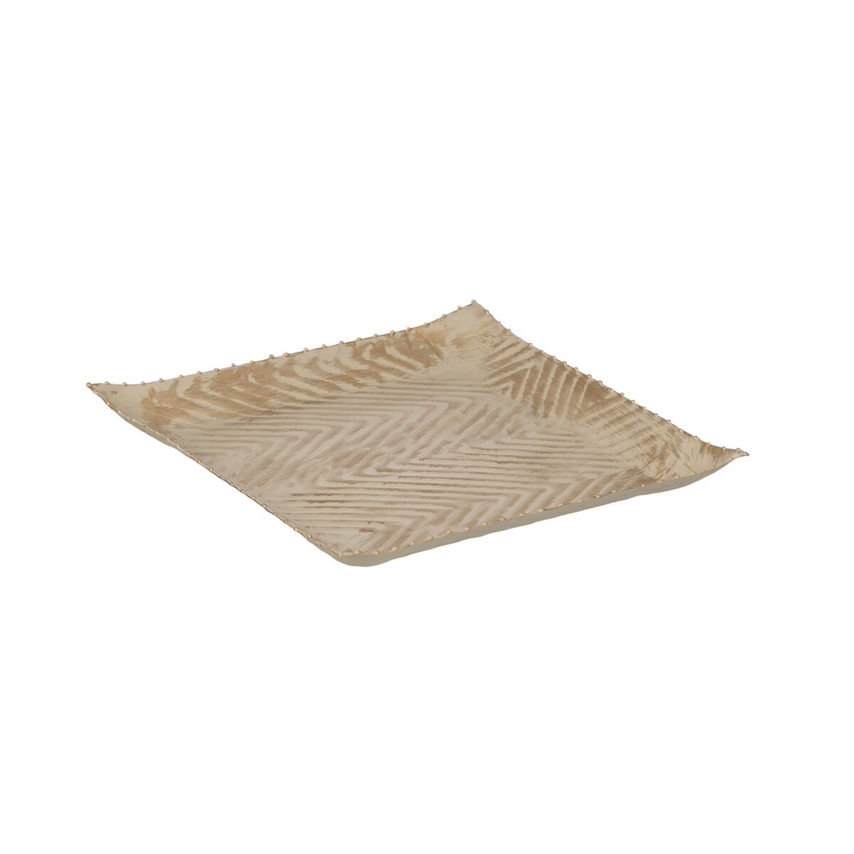 Dekorativ bricka Beige Gyllene 26 x 26 x 2 cm
