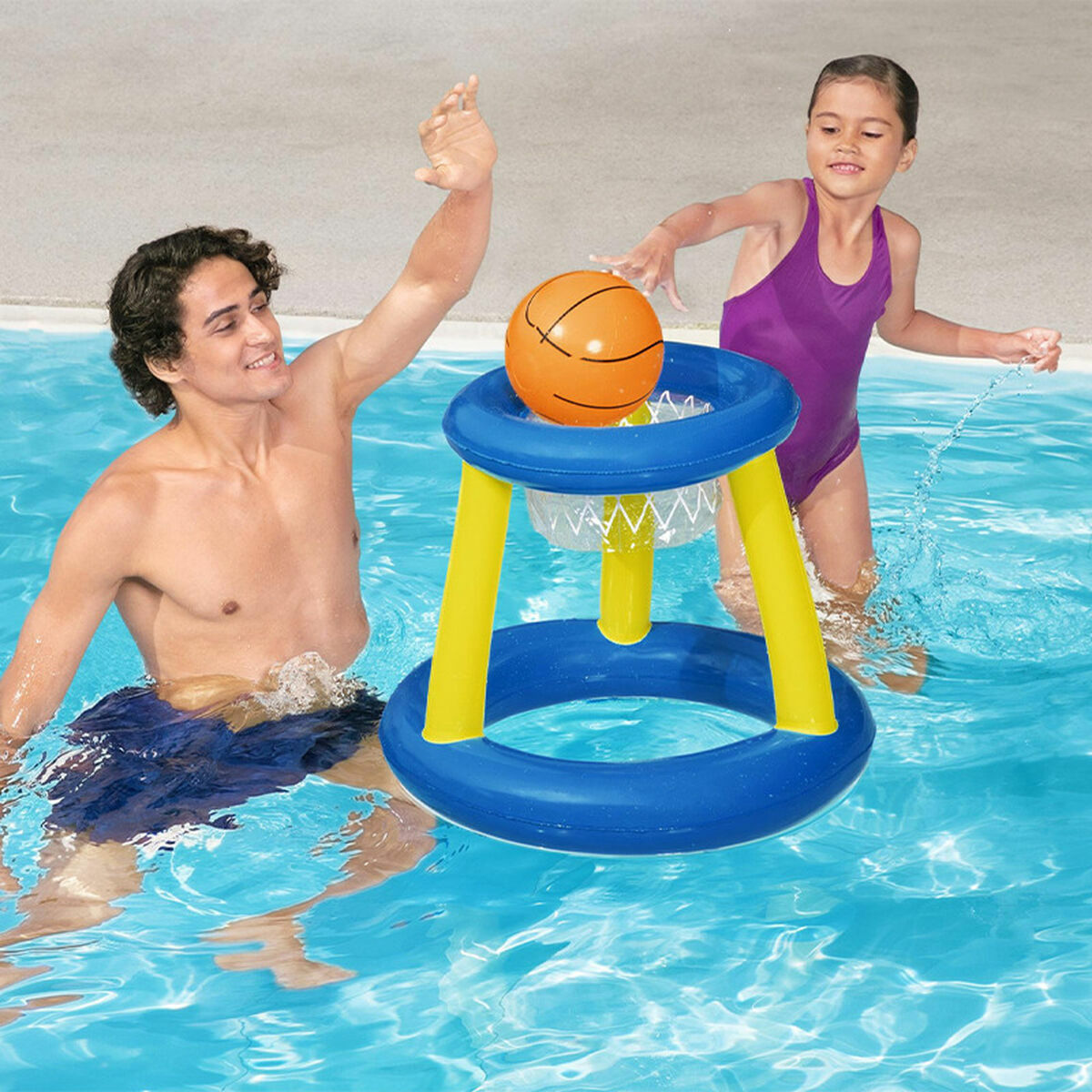 Bestway Flytande Spel Vattenbasket Uppblåsbar D61 cm +3 År Pool 52418 - 3