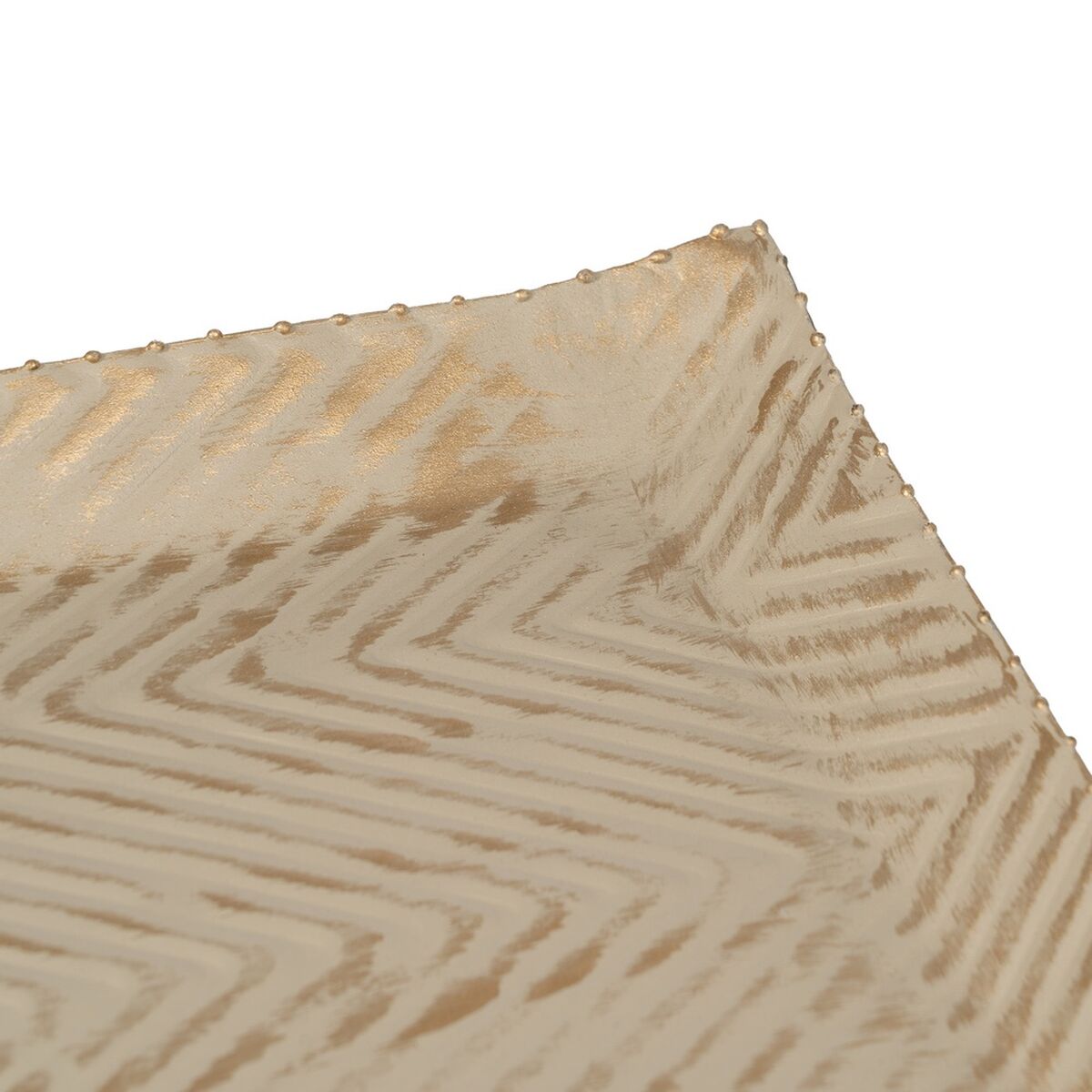 Dekorativ bricka Beige Gyllene 30 x 30 x 2 cm - 3