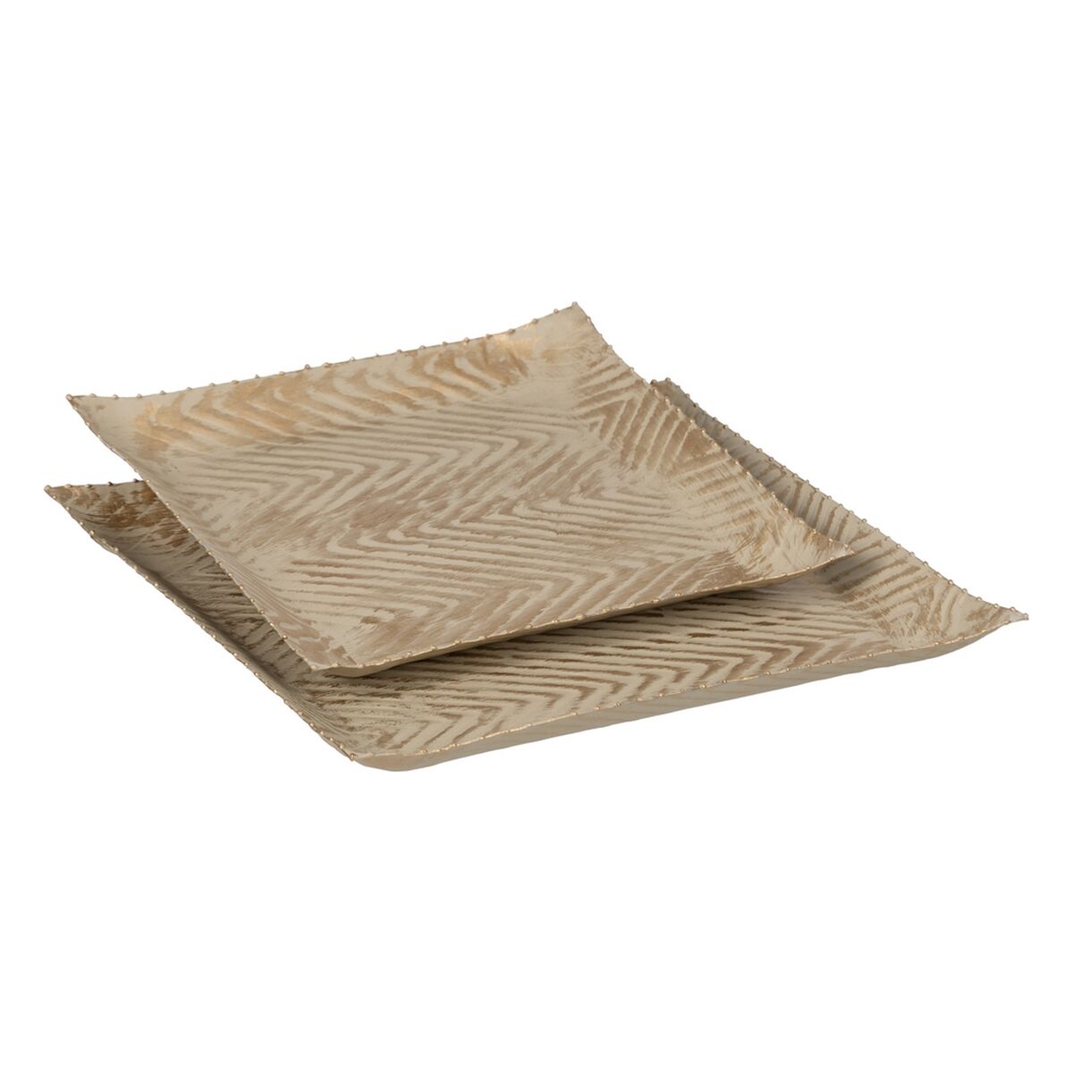 Dekorativ bricka Beige Gyllene 30 x 30 x 2 cm - 2