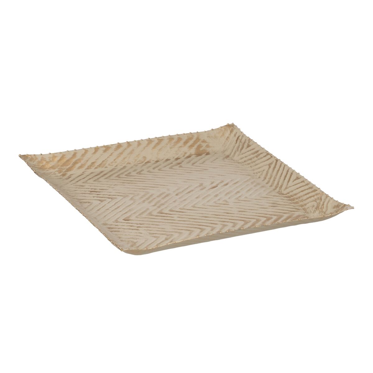 Dekorativ bricka Beige Gyllene 30 x 30 x 2 cm