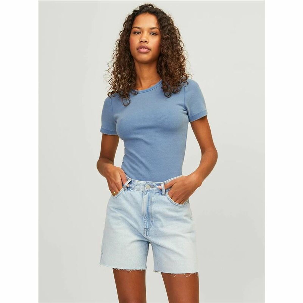 T-shirt med kortärm Dam Jack & Jones Jxfrankie Wash Ss Blå - 3