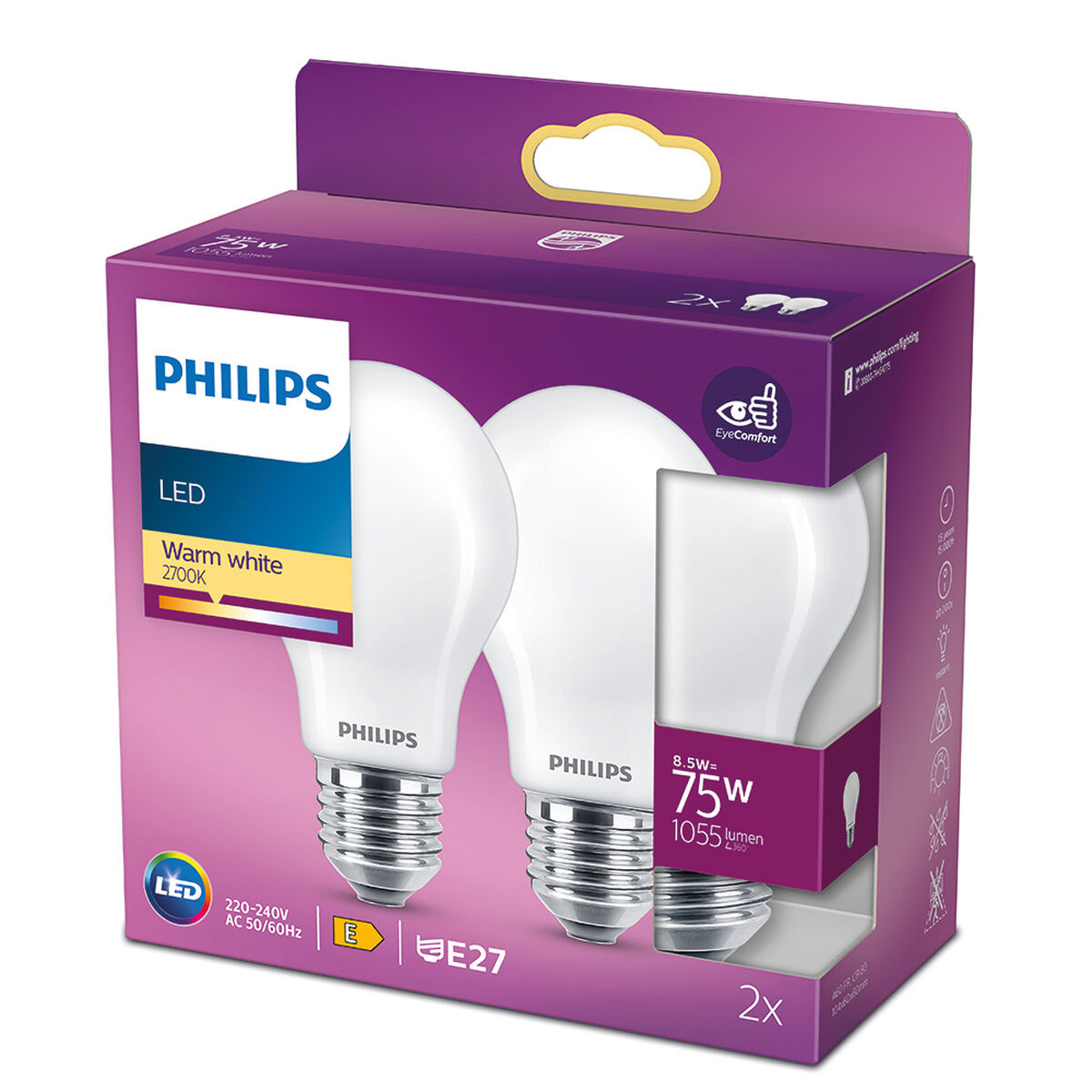LED-lampa Philips Vit E27 - 3