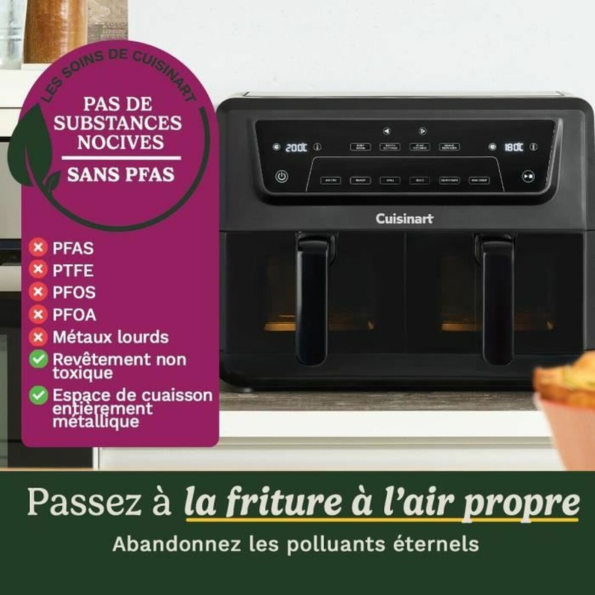 Luftfritös Cuisinart AFD10XBLE Svart 2400 W 10,4 L - 3