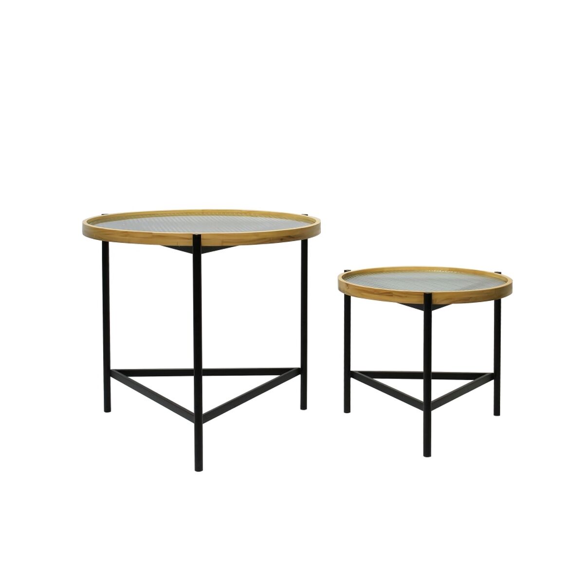 2-bordsset DKD Home Decor Svart (Renoverade B)