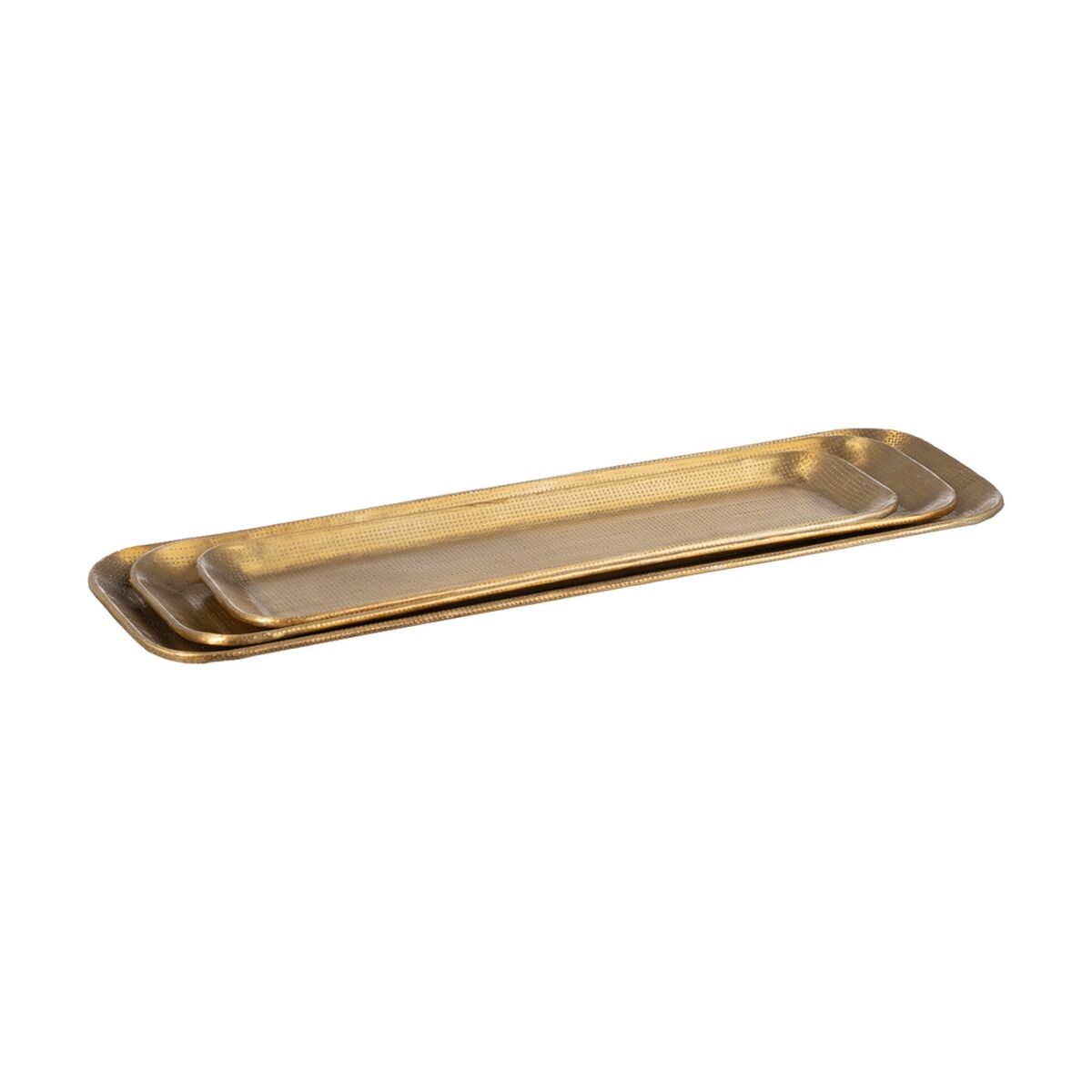 Uppsättning med Brickor Gyllene 48,3 x 14 x 2,6 cm (3 Delar)