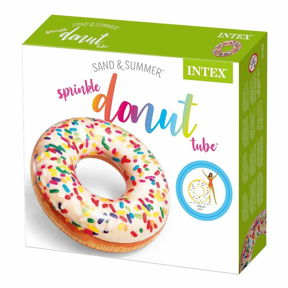 Uppblåsbart hjul Intex Donut Vit 99 x 25 cm - 4
