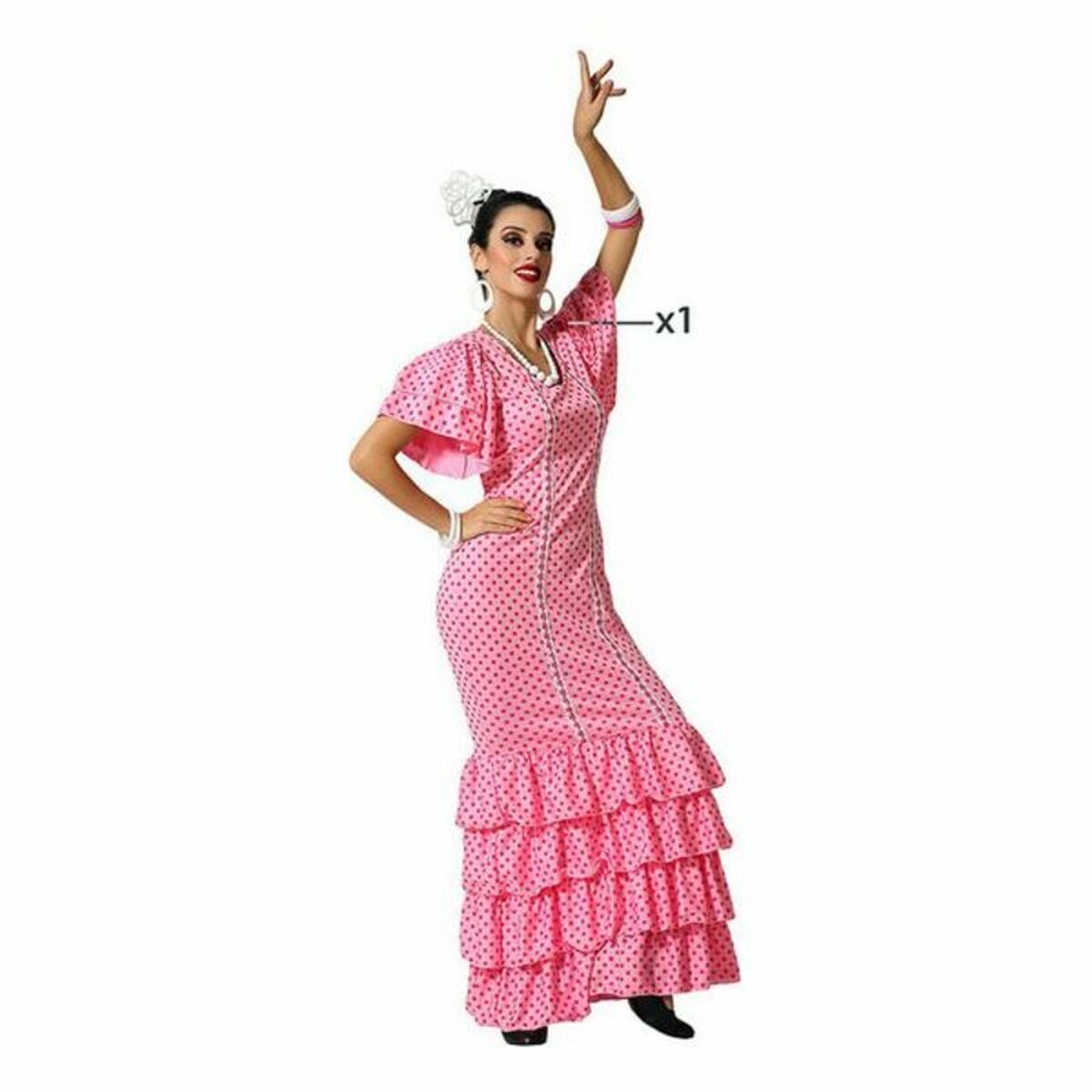Maskeraddräkt vuxna Rosa Kvinnlig Sevillabo - 4