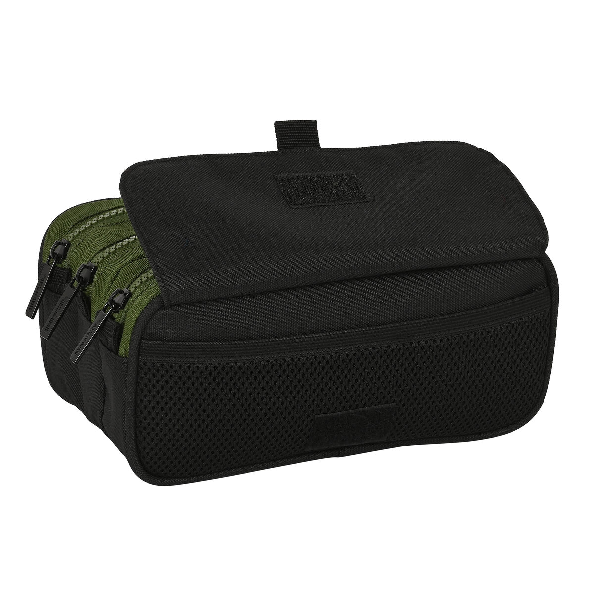 Tredubbel Carry-all Safta Dark forest Svart Grön 21,5 x 10 x 8 cm - 4