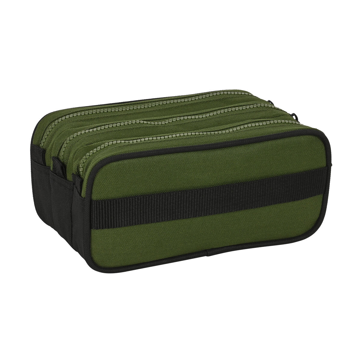 Tredubbel Carry-all Safta Dark forest Svart Grön 21,5 x 10 x 8 cm - 2