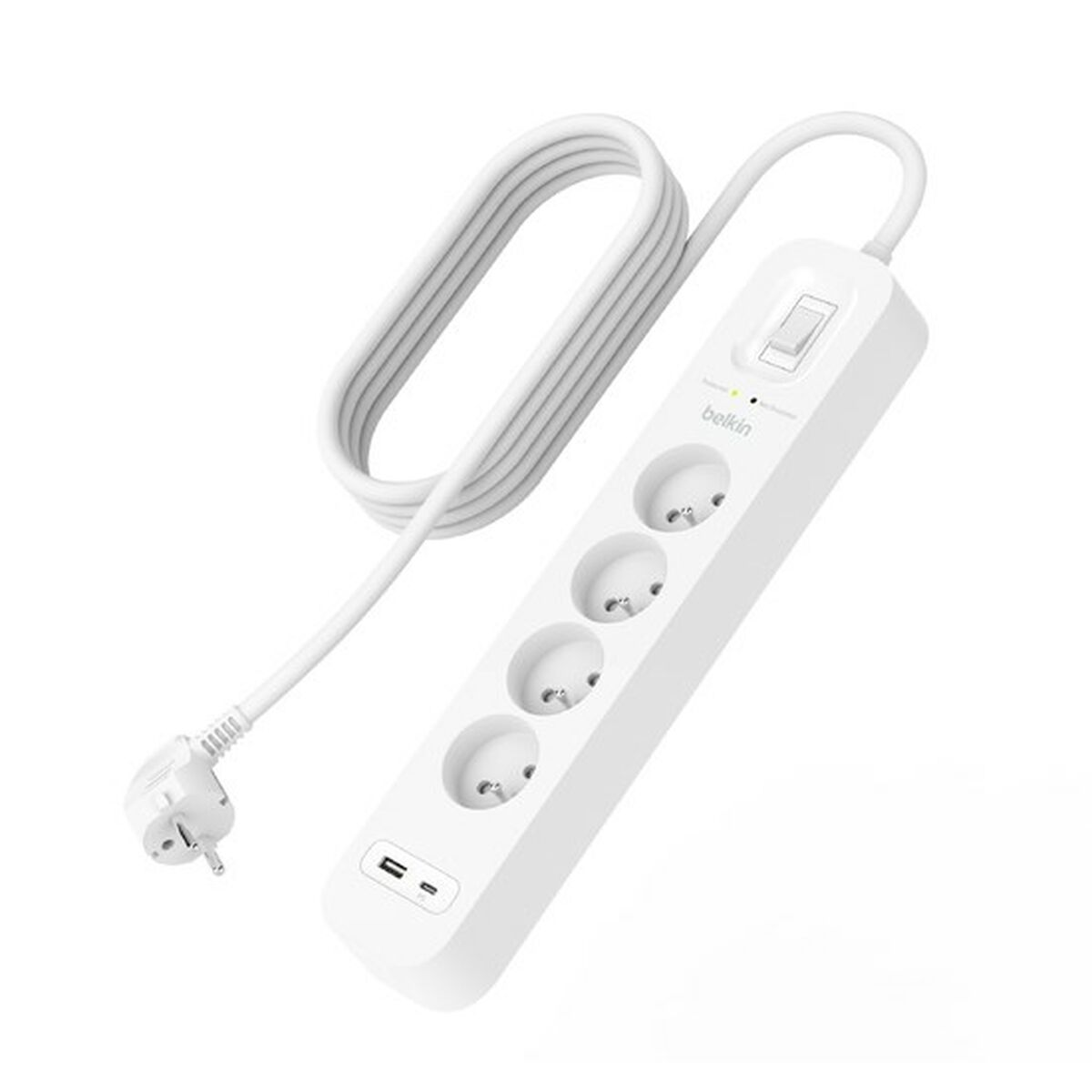 Ellist 4 Tomas-uttag med brytare Belkin SRB001CA2M (2 m) - 3