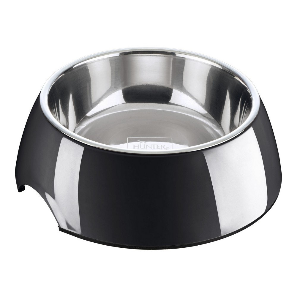 Hundmatare Hunter Melamin Rostfritt stål Svart 160 ml (14,5 x 14,5 x 7 cm)