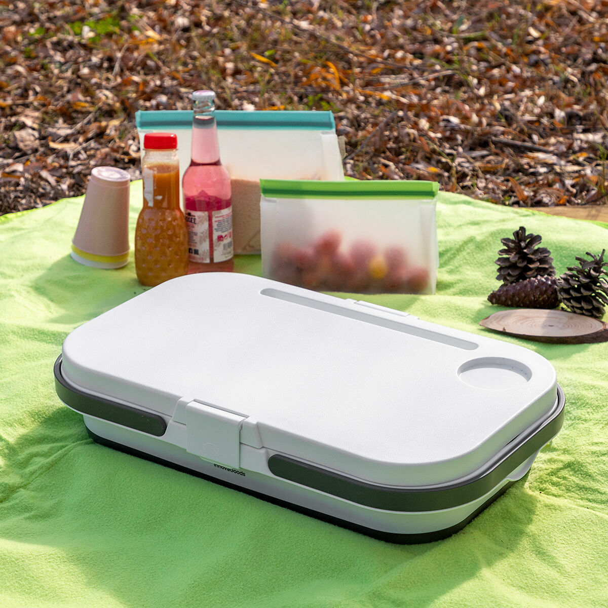 Hopfällbar Picknickkorg med Bordslock Pickning InnovaGoods - 10
