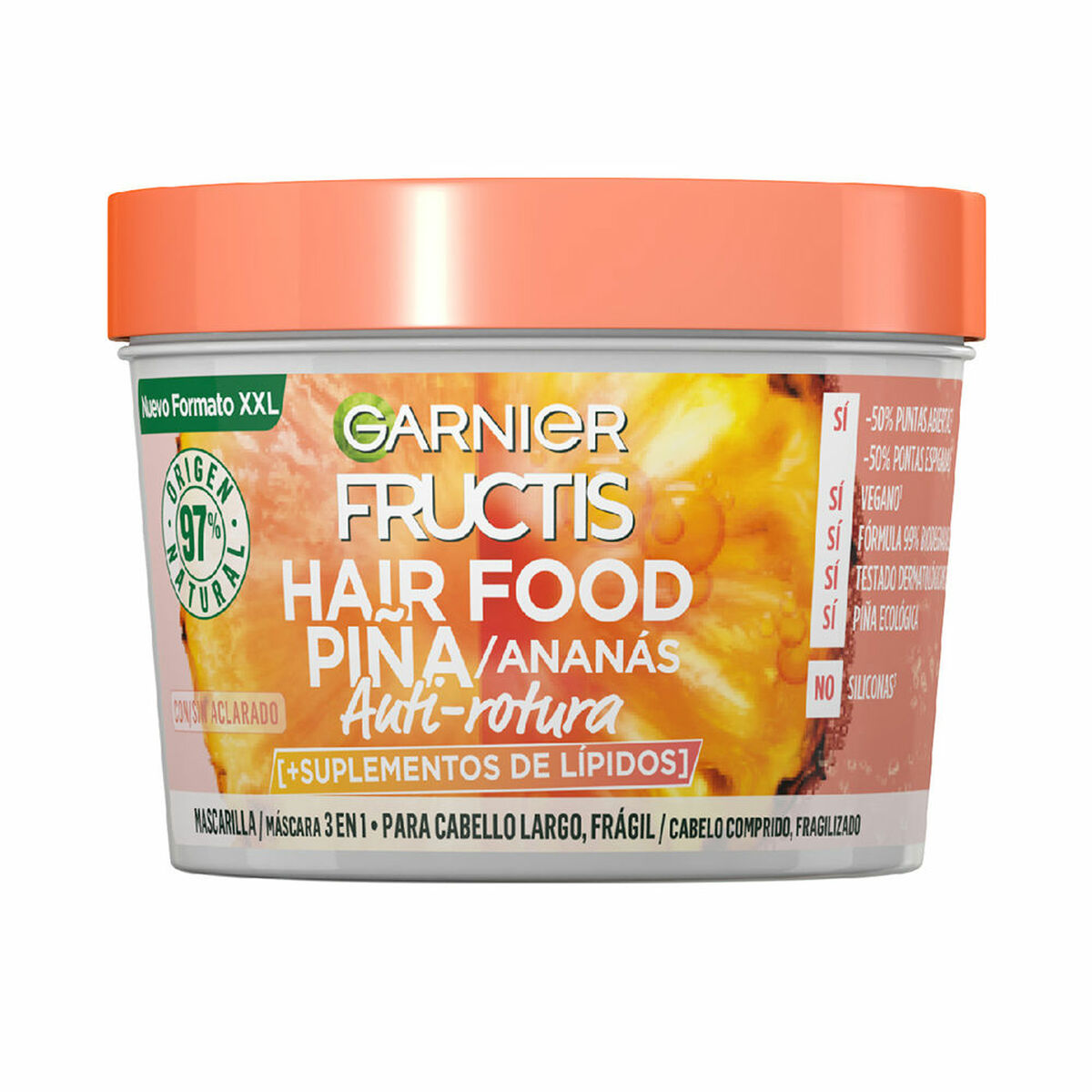 Håravfallsmotverkande hårmask Garnier Fructis Hair Food 350 ml Anti-Breakage Ananas