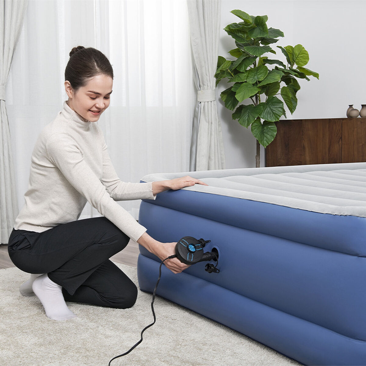 Bestway Elektrisk Pump Bilcigarettändare 11,3x10,1x12,2 cm 680 CM liter/minut Uppblåsbar och Camping 62257 - 3