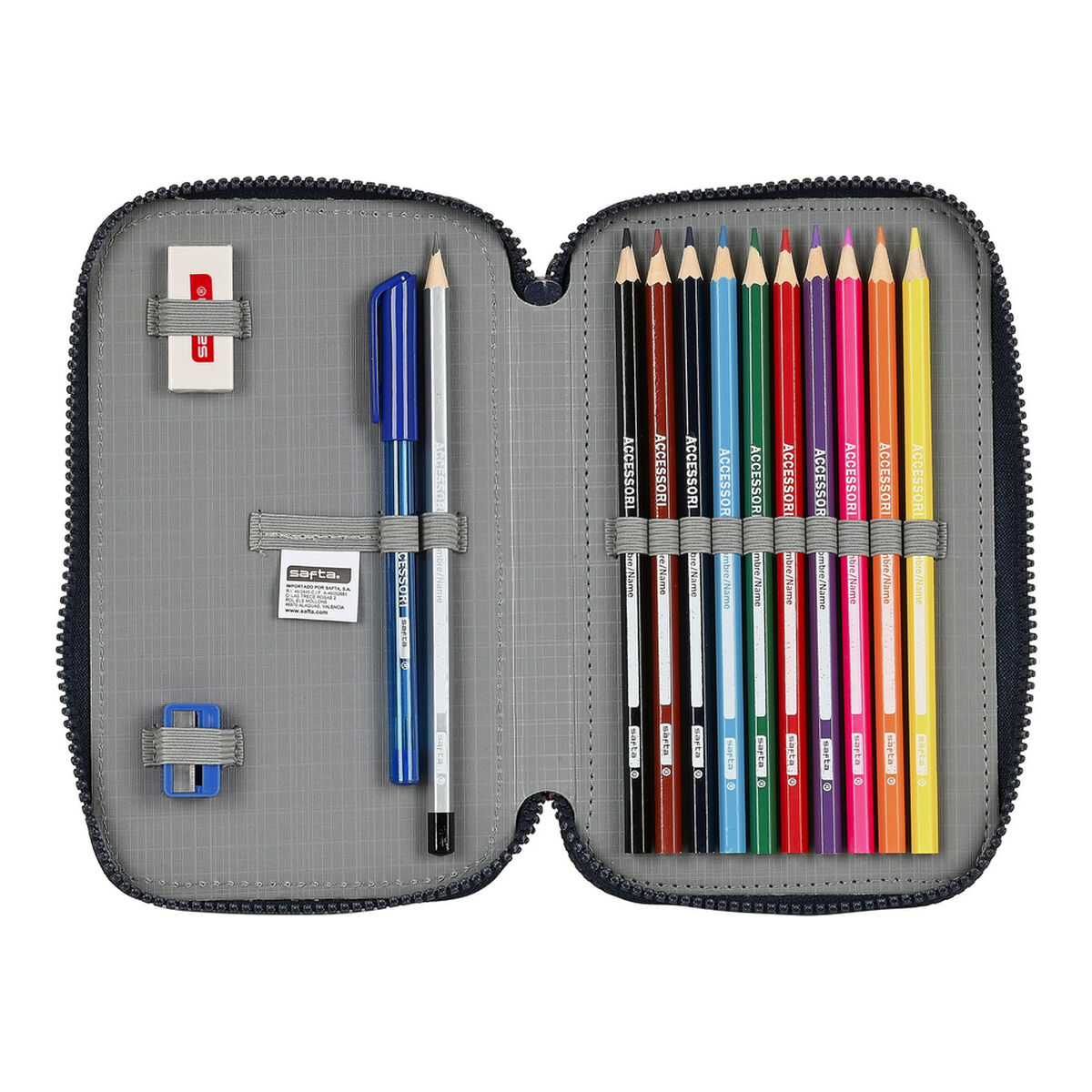 Dubbelt pennfodral F.C. Barcelona Corporativa Blå Rödbrun 12.5 x 19.5 x 4 cm (28 Delar) - 9
