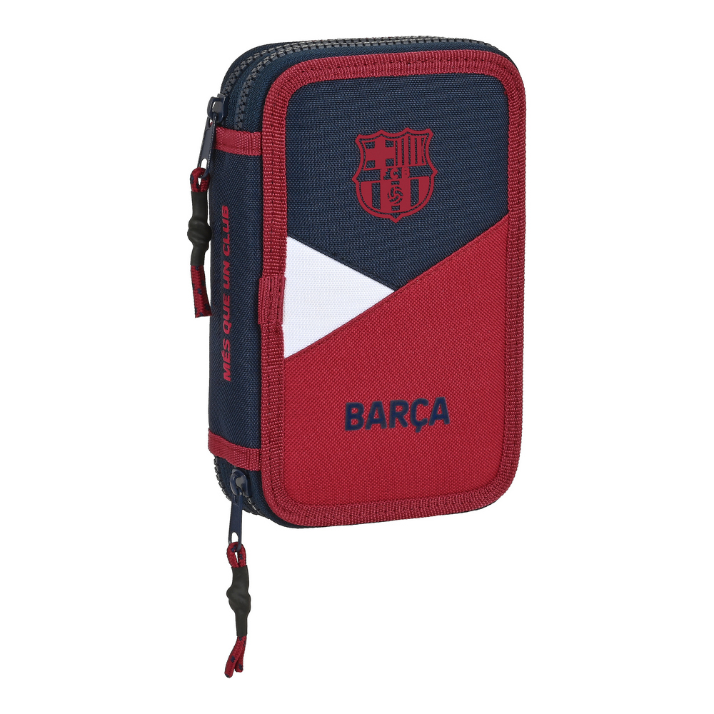 Dubbelt pennfodral F.C. Barcelona Corporativa Blå Rödbrun 12.5 x 19.5 x 4 cm (28 Delar)