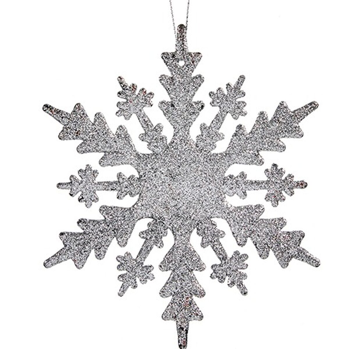 Julgranskula Snöflingor Silvrig Plast Glitter 15 x 15 x 0,2 cm (24 antal) - 4