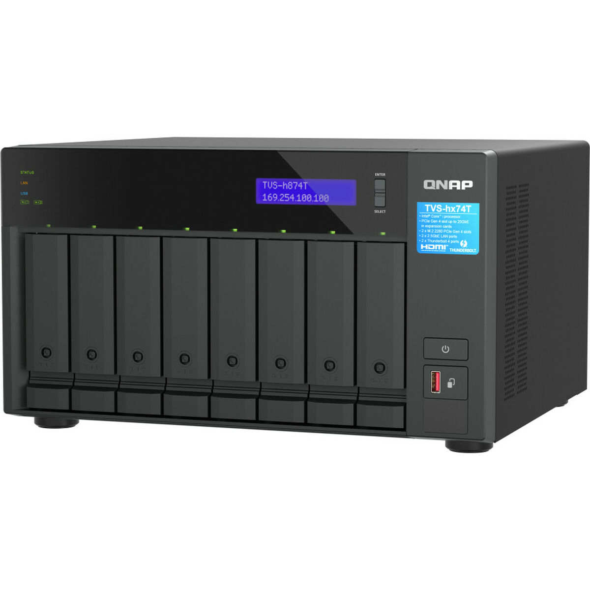 Nätlagringsenhet NAS Qnap TVS-H874T-I7-32G Svart