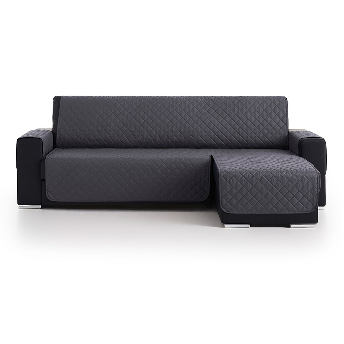 Sofföverdrag Belmarti Antracitgrå chaise longue 200 cm - 2